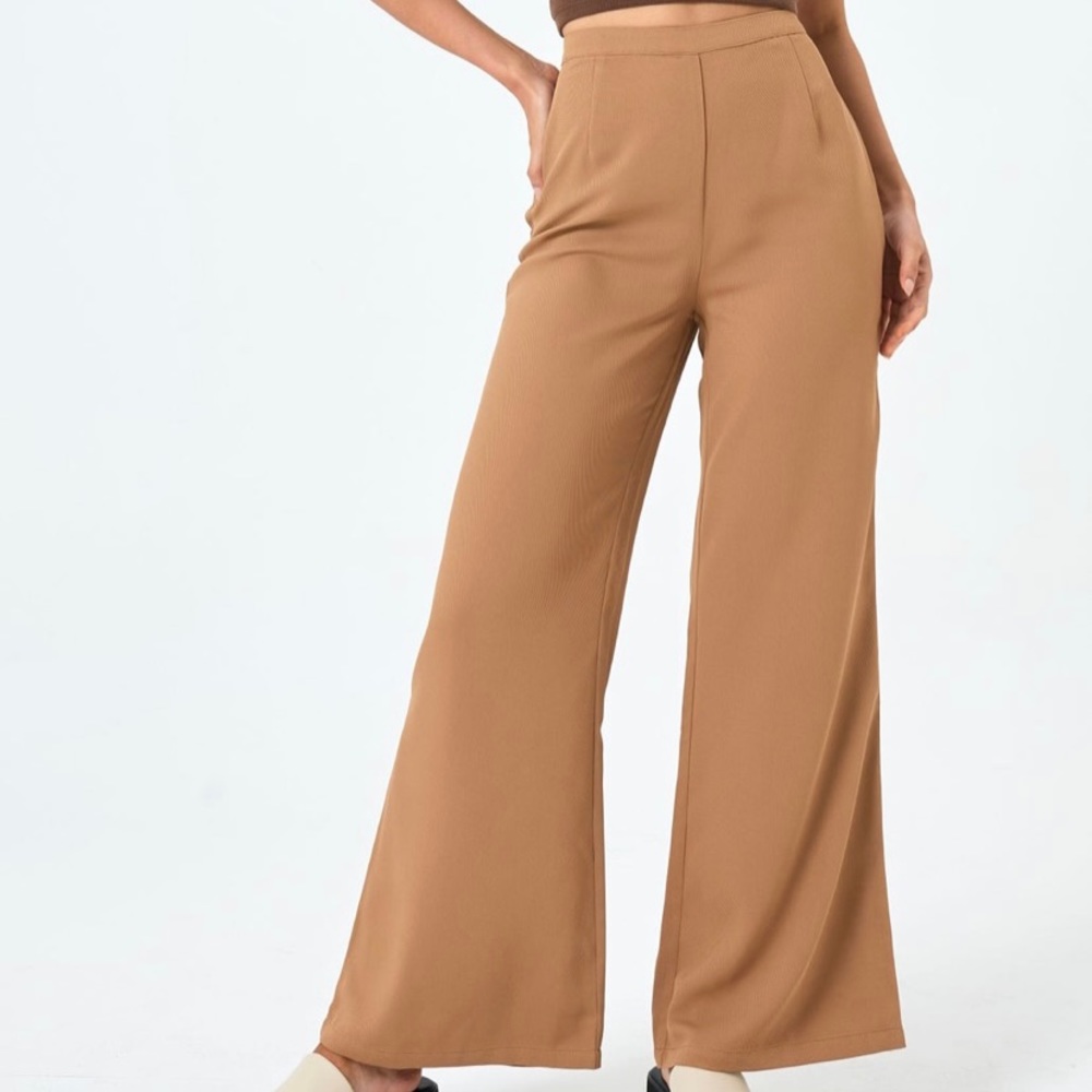 Brown, wide leg pants